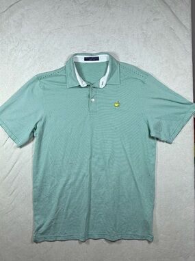 Men's Clubhouse Collection Masters Made in Italy Mint Green Striped Polo Shirt